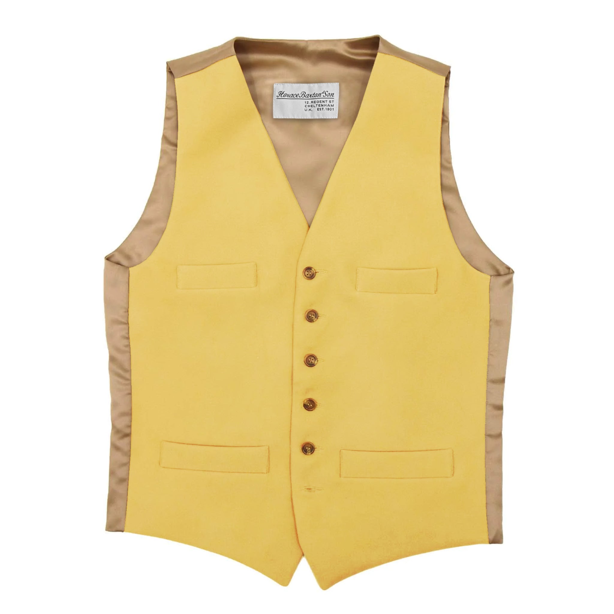 Horace Barton Moleskin Four Pocket Vest Yellow Horace Barton & Son