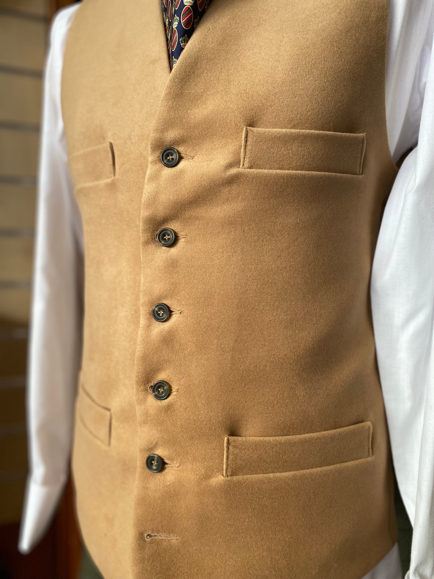 Horace Barton Moleskin Four Pocket Waistcoat Colour Camel