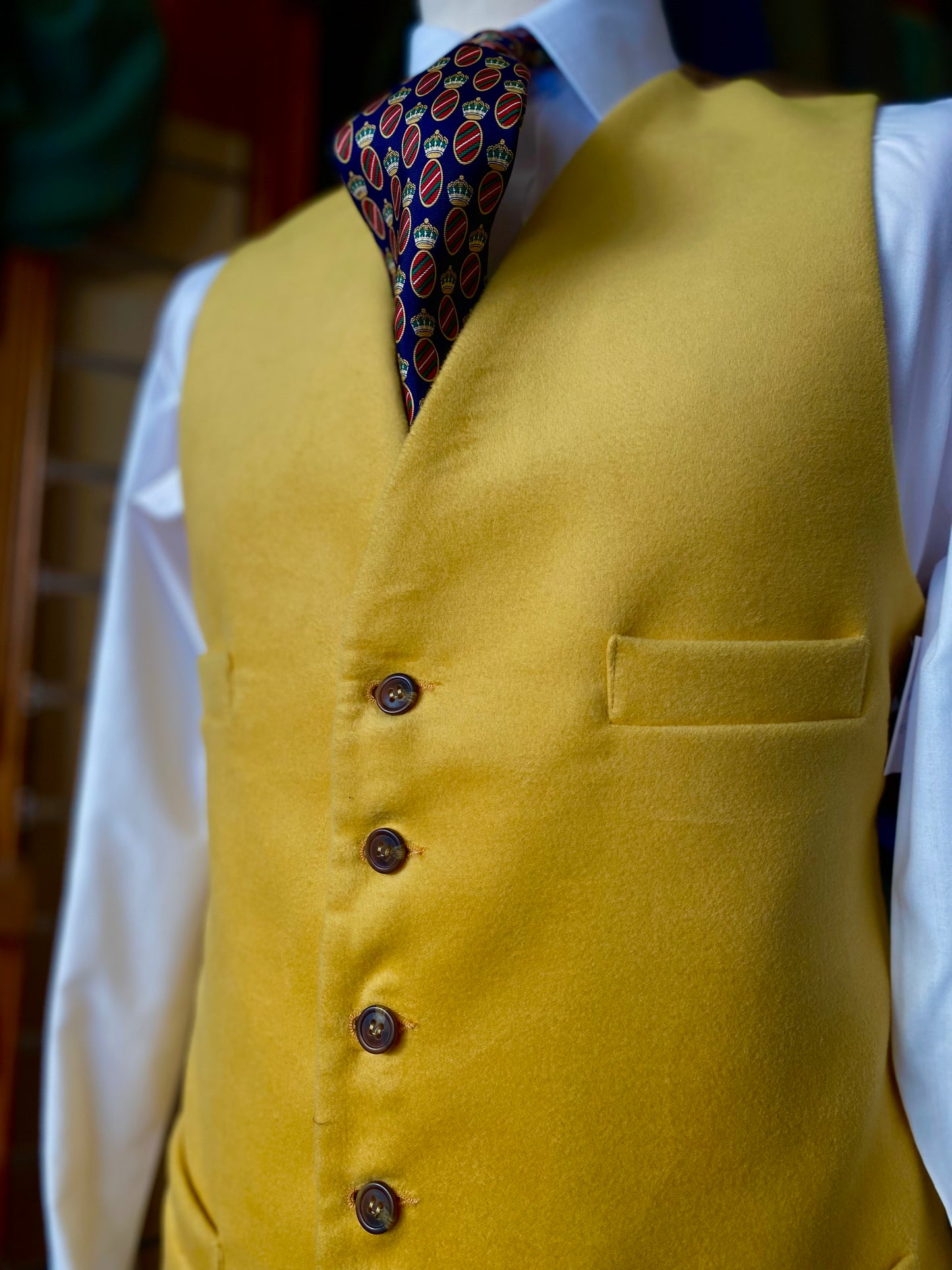 Horace Barton Moleskin Four Pocket Vest Yellow